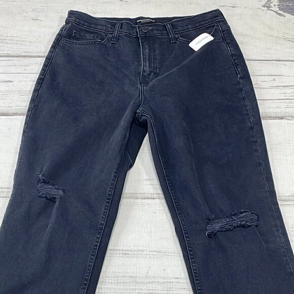 Banana Republic NWT Jeans High Rise Straight Faded Black Denim Size 30 - Picture 4 of 12